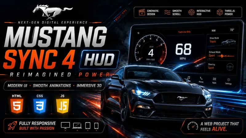 Mustang SYNC 4 HUD - Automotive / 3D project portfolio by PHANIX TECH